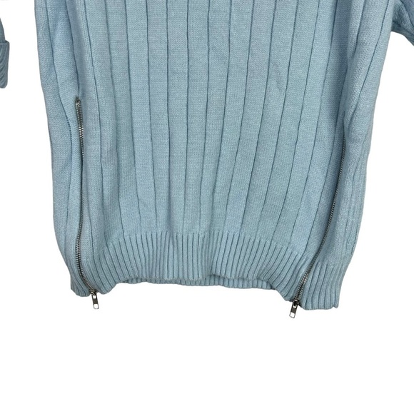 FX Blue Ribbed Turtleneck Sweater Approx XS - Picture 6 of 8